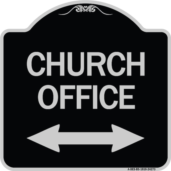 Church Parking W/ Bidirectional Arrow Heavy-Gauge Aluminum Sign, 18" x 18", BS-1818-24273